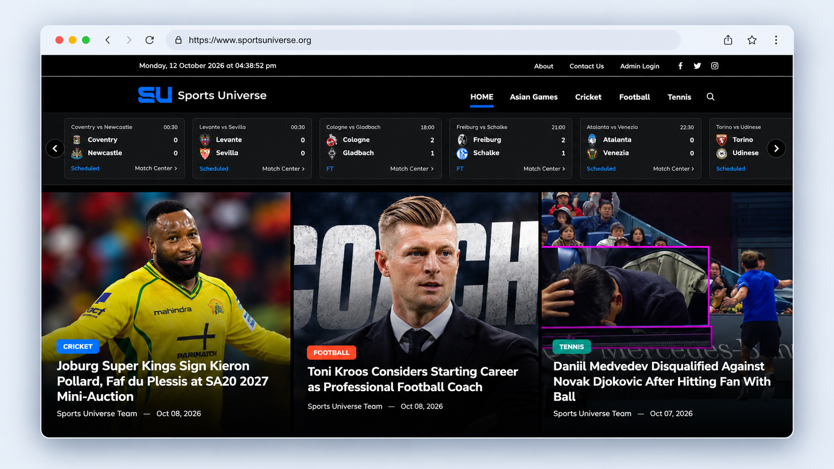 Sports Universe - Sports News Platform